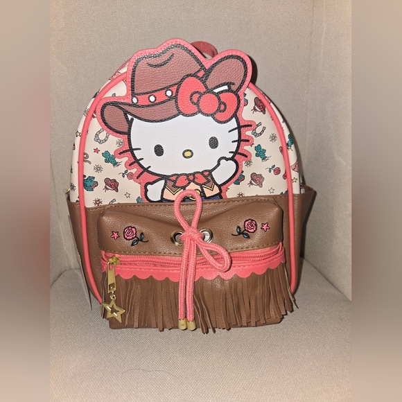 Hello Kitty Other - Hello Kitty Pink and Brown Cowgirl Mini Backpack